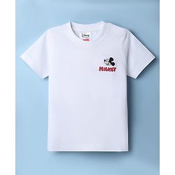 Babyhug Disney 100% Cotton Knit Half Sleeves T-Shirt & Shorts Set With Mickey Mouse Graphic - Red