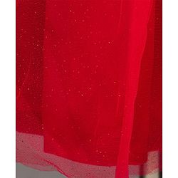 Babyhug Mesh Woven Sleeveless Party Dress with Frill Detailing - Red