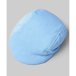 Babyhug Knit Full Sleeves Solid Party Shirt & Trouser with Attached Waistcoat Bow & Cap - Light Blue