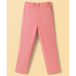 Babyhug Knit Full Sleeves Solid Party Shirt & Trouser with Attached Waistcoat Bow & Cap - Peach