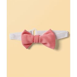 Babyhug Knit Full Sleeves Solid Party Shirt & Trouser with Attached Waistcoat Bow & Cap - Peach