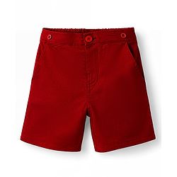 Babyhug Cotton Woven Half Sleeves Printed Shirt & Shorts with Bow & Suspender - Navy Blue & Maroon
