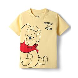 Babyhug Disney 100% Cotton Knit Half Sleeves T-Shirt & Shorts Set With Winnie The Pooh Graphics - Yellow