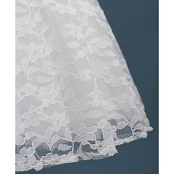 Babyhug Lace Woven Cap Sleeves Party Dress With Satin Bow Applique & Cotton Lining - White