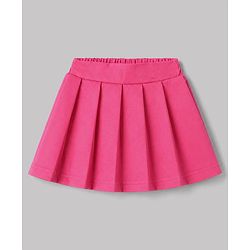 Babyhug Scuba Knit Full Sleeves Solid Jacket & Pleated Skirt With Inner Tee - Pink