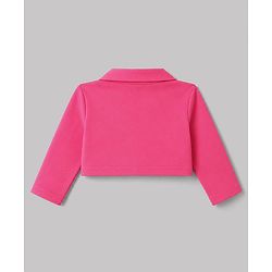 Babyhug Scuba Knit Full Sleeves Solid Jacket & Pleated Skirt With Inner Tee - Pink