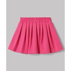 Babyhug Scuba Knit Full Sleeves Solid Jacket & Pleated Skirt With Inner Tee - Pink