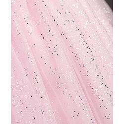 Babyhug Mesh Woven Sleeveless Party Dress with Sequin Detailing - Light Pink