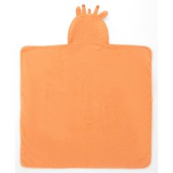 Babyhug Cotton Knit Microfiber Hooded Towel Giraffe Embroidery L 74 x B 74 cm - Orange