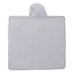 Babyhug Cotton Knit Microfiber  Hooded Towel With Elephant Embroidery - Grey