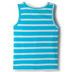 Babyhug 100% Cotton Single Jersey Knit Sleeveless Striped Vest - Blue