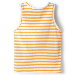 Babyhug 100% Cotton Knit Sleeveless Sando with Stripes - Orange
