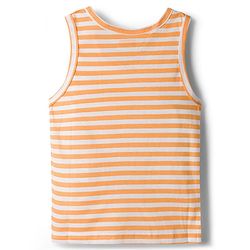 Babyhug 100% Cotton Single Jersey Knit Sleeveless Striped Vest - Orange