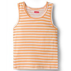 Babyhug 100% Cotton Single Jersey Knit Sleeveless Striped Vest - Orange