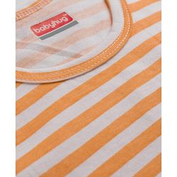 Babyhug 100% Cotton Single Jersey Knit Sleeveless Striped Vest - Orange
