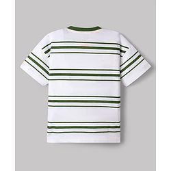 Babyhug Disney Cotton Knit T-Shirts With Half Sleeves and Simba Print - White