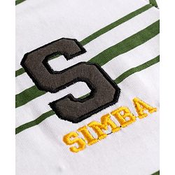 Babyhug Disney Cotton Knit T-Shirts With Half Sleeves and Simba Print - White
