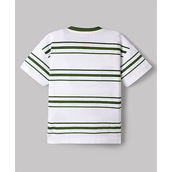 Babyhug Disney Cotton Knit T-Shirts With Half Sleeves and Simba Print - White