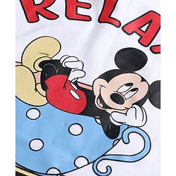 Babyhug Disney 100% Cotton Knit Half Sleeves T-Shirt & Shorts Night Suit With Mickey Mouse Graphic - Red