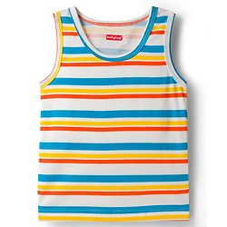 Babyhug 100% Cotton Single Jersey Knit Sleeveless Striped Vest - Multicolor