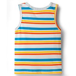 Babyhug 100% Cotton Single Jersey Knit Sleeveless Striped Vest - Multicolor