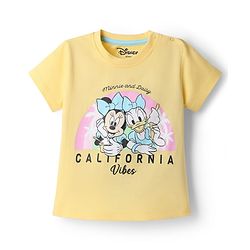 Babyhug Disney Single Jersey Knit Half Sleeves T-Shirt & Shorts Night Suit with Minnie Mouse Family Graphics -  Multicolour