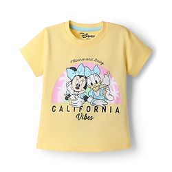 Babyhug Disney Single Jersey Knit Half Sleeves T-Shirt & Shorts Night Suit with Minnie Mouse Family Graphics -  Multicolour