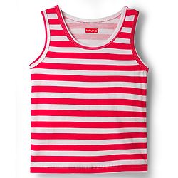 Babyhug 100% Cotton Single Jersey Knit Sleeveless Striped Vest - Red