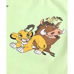 Babyhug Disney Single Jersey Knit Half Sleeves T-Shirt With Lion King Graphic - Green