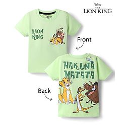 Babyhug Disney Single Jersey Knit Half Sleeves T-Shirt With Lion King Graphic - Green