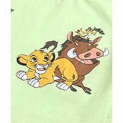 Babyhug Disney Single Jersey Knit Half Sleeves T-Shirt With Lion King Graphic - Green
