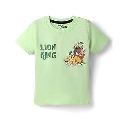 Babyhug Disney Single Jersey Knit Half Sleeves T-Shirt With Lion King Graphic - Green