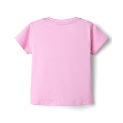 Babyhug Disney Single Jersey Knit Half Sleeve T-Shirt & Shorts Set With Minnie Mouse Graphic & Bow Sequin Applique - Pink