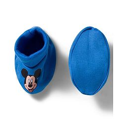 Babyhug Disney Interlock Knit Cap Mittens & Booties with Mickey Mouse Graphics Blue - Diameter 15 cm