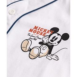 Babyhug Disney 100% Cotton Knit Half Sleeves Front Open T-Shirt & Shorts Set With Mickey Mouse Graphic - Navy Blue