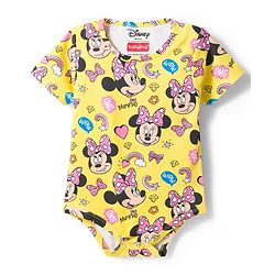 Babyhug Disney Interlock Knit Half Sleeves Onesies With Minnie Mouse Graphics Pack of 3 - Multicolor