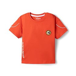 Babyhug Disney Single Jersey Knit Half Sleeves T-Shirts with Front & Back Mickey Mouse & Friends Graphics - Red