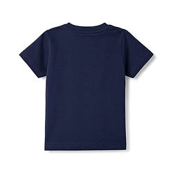 Babyhug 100% Cotton Knit Half Sleeves T-Shirt with Animal Face Applique - Navy