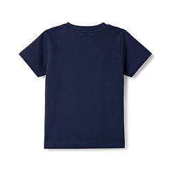 Babyhug 100% Cotton Knit Half Sleeves T-Shirt with Animal Face Applique - Navy