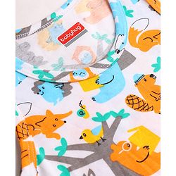 Babyhug  Single Jersey Knit Sleeveless Vests With Animal Print - Multicolor