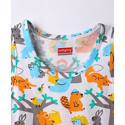 Babyhug  Single Jersey Knit Sleeveless Vests With Animal Print - Multicolor