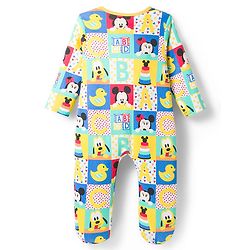 Babyhug Disney Interlock Knit Full Sleevs Footed Sleep Suit Mickey & Friends Print- Blue