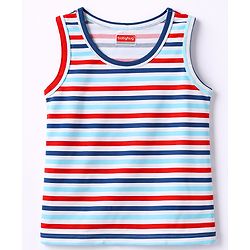 Babyhug 100% Cotton Single Jersey Knit Sleeveless Striped Vests - Multicolor