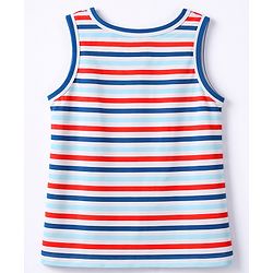 Babyhug 100% Cotton Single Jersey Knit Sleeveless Striped Vests - Multicolor