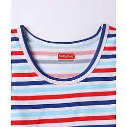 Babyhug 100% Cotton Single Jersey Knit Sleeveless Striped Vests - Multicolor