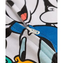 Babyhug Disney Interlock Knit Full Sleeves Footed Sleepsuit With Mickey Mouse Graphics - Multicolor
