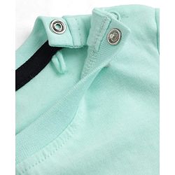 Babyhug Disney Cotton Knit Half Sleeves T-Shirt with Front & Back Mickey & Friends Print - Sea Green