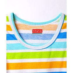 Babyhug 100% Cotton Single Jersey Knit Sleeveless Striped Vest - Multicolor