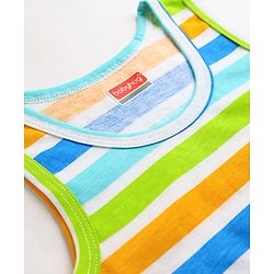 Babyhug 100% Cotton Single Jersey Knit Sleeveless Striped Vest - Multicolor
