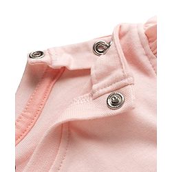 Babyhug Disney Single Jersey Knit Half Sleeves T-Shirts with Minnie Mouse Graphics & Frill Detailing - Pink